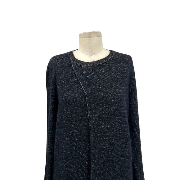 Maison Martin Margiela Charcoal Gray Drape‎ Front Wool Sweater Dress Size Medium - Picture 2 of 11
